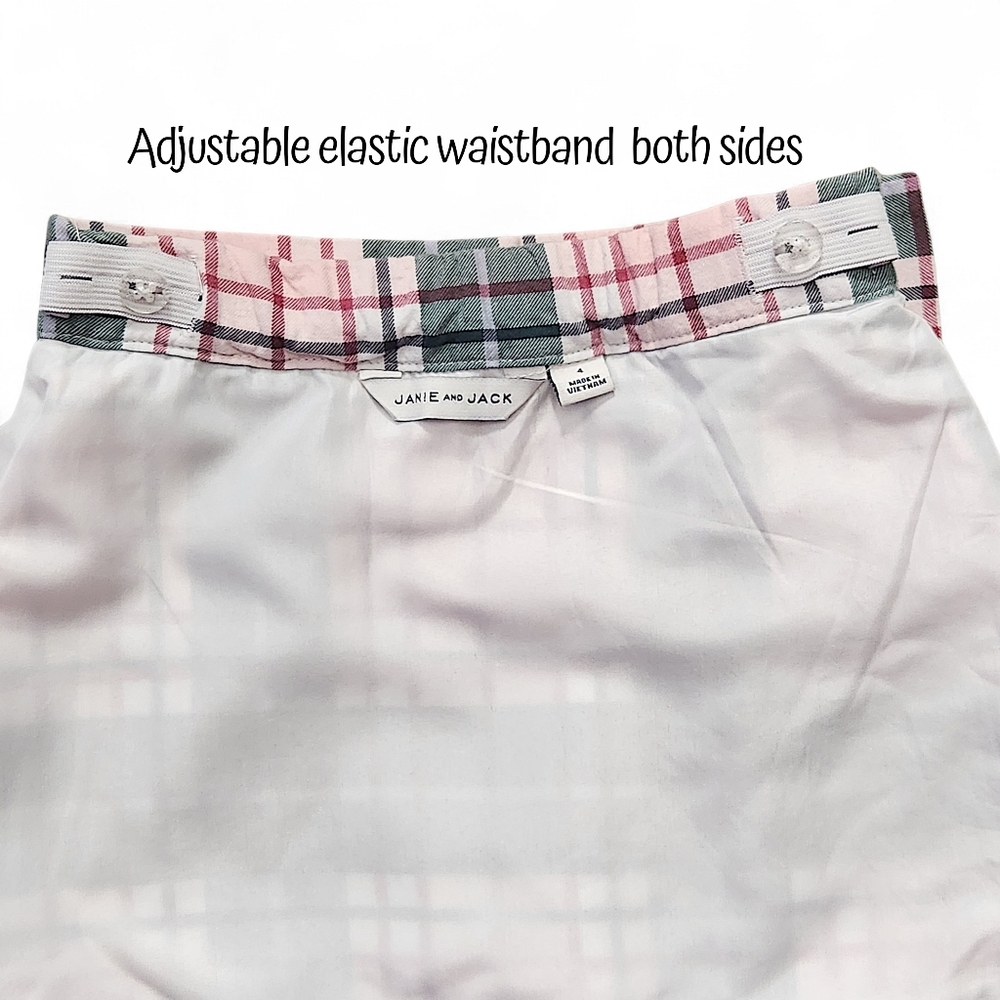 Janie and Jack Girls Kids Plaid Ruffle Hem Skirt - Pink and Green Size 4 T - Picture 7 of 11